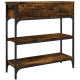 Maison Chic konzolna miza - miza ob steni dimljen hrast 72,5x25x75 cm inženirski les, (21785929) Cene