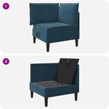 SOFA s pohranom Plava Baršun | shoptok.hr