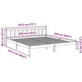  Dugi okvir kreveta bez madraca bijeli 180 x 220 cm od borovine | shoptok.hr