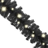 vidaXL Božićna girlanda s LED svjetlima 10 m crna | shoptok.hr