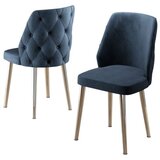 Hanah home set trpezarijskih stolica Leja 6 kom, antracit tkanina Babyface, hromirane metalne noge | Eponuda.com