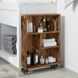  Uska kolica za pohranu boja drva 48x13x68 cm konstruirano drvo | shoptok.hr