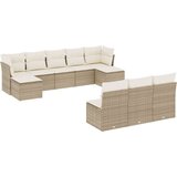 vidaXL 10-dijelni set vrtnih sofa s jastucima bež od poliratana | shoptok.hr
