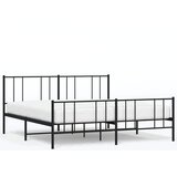 Metalni okvir kreveta uzglavlje i podnožje crni 183x213 cm | shoptok.hr