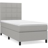 Maison Chic Box spring postelja - Vzmetna postelja z vzmetnico svetlo siv 100x200 cm blago SL19403, (21894278) Cene