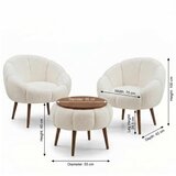 Atelier Del Sofa set od fotelja i stolića za kafu, 3 dijela, bijela Slike