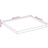 Stolna Mizna plošča z naravnim robom 40x40x3,8 cm trden robusten mango | Shoptok.si