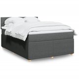 vidaXL Box spring postelja z vzmetnico temno siva 160x200 cm blago | Shoptok.si