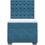 vidaXL Box spring postelja z vzmetnico modra 90x190 cm žamet | Shoptok.si