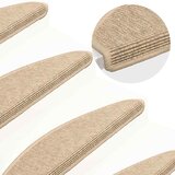  Prostirke za stepenice 15 kom 65x21x4 cm svijetlo bež poluokrugle velike | shoptok.hr