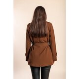 Fenzy Eleganten Krajši Trenčkot Z Gumbi, Kamelja | Shoptok.si