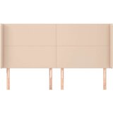  Uzglavlje s ušima boja cappuccina 163x16x118/128cm umjetna koža | shoptok.hr