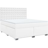 vidaXL Box spring postelja z vzmetnico bela 180x200 cm umetno usnje | Shoptok.si