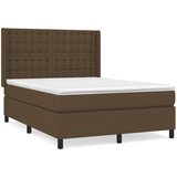 vidaXL Box spring postelja z vzmetnico temno rjava 140x200 cm blago, (20901163) Cene