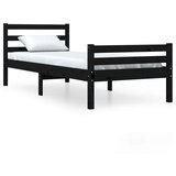  Okvir za krevet od masivnog drva crni 100 x 200 cm | shoptok.hr