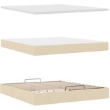  Otomanski krevet s madracem krem 160x200 cm od tkanine | shoptok.hr