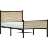 vidaXL Metalni okvir kreveta s uzglavljem i podnožjem 100 x 190 cm | shoptok.hr