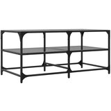  Stolić za kavu s crnom staklenom površinom 98 5x50x45 cm čelik | shoptok.hr