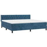  Box spring postelja z vzmetnico temno modra 200x200 cm žamet, (20788789) | Shoptok.si
