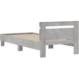  Okvir kreveta s uzglavljem siva boja betona 75x190 cm drveni | shoptok.hr
