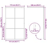  Zid za walk-in tuš Crna 115 x 195 cm Staklo otporno na udarce | shoptok.hr