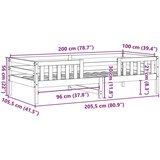 vidaXL Okvir za krevet bijeli 100 x 200 cm od masivne borovine | shoptok.hr