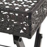 vidaXL zložljiva čajna mizica starinski stil kovina 58x35x72 cm črna, (20712872) | Shoptok.si