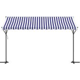  Samostojeća tenda plavo-bijela 400 x 300 cm od tkanine i čelika | shoptok.hr