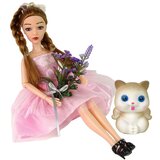  Emily u roza haljini s macom i cvijećem | shoptok.hr