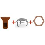 Barbecook Nestor Original Corten žar + Dynamic Centre grill rešetka + bočne police | Shoptok.si