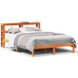 Maison Chic Posteljni okvir - Dvoposteljna postelja - Zakonska postelja z vzglavjem voščeno rjava 120x200 cm borovina, (21693454) Cene