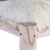  Barski stolac od prave kozje kože i masivne tikovine | shoptok.hr