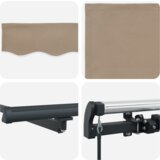 vidaXL Ručno uvlačiva tenda Bež 500x300 cm, Zamjenski materijal za tendu za okvir 5x3 m Bež | shoptok.hr