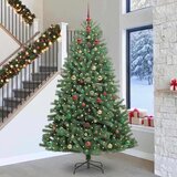 vidaXL Umetno Zložljivo Božično Drevo Zelena 300 cm PVC in kovina | Shoptok.si