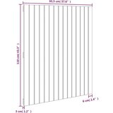  Zidno uzglavlje crni 95 5x3x110 cm od masivne borovine | shoptok.hr