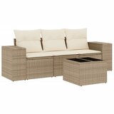  4-dijelni set vrtnih sofa s jastucima bež od poliratana | shoptok.hr