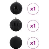  Set božićnih kuglica XXL 3 pcs Crna Plastika | shoptok.hr