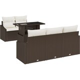  Set vrtnog kauča od 6 dijelova s jastučićima smeđi poli ratan | shoptok.hr