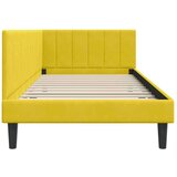 vidaXL Kotna postelja z vzglavjem Rumena 90 x 190 cm Žamet | Shoptok.si