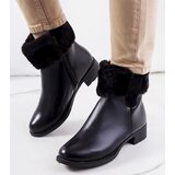 Gemre Black ankle boots with fur Velemir Cene