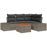 vidaXL 5-dijelni Vrtni Sofa Set s Jastučićima Sivi Poli Ratan Akacija Cijene