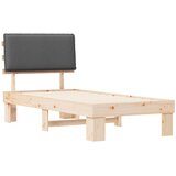  Krevetni okvir s tapiciranim uzglavljem Tamno siva 90 x 200 cm | shoptok.hr