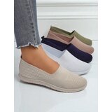 Resti Beige Callista women's slip-ons - lightweight fabric shoes with flat soles | Shoptok.si