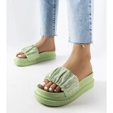  Green flip-flops with rhinestones Franet | ePonuda.com