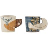 Bloomingville Plave/krem šalice u setu 2 kom za espresso od kamenine 55 ml Hezha – | shoptok.hr