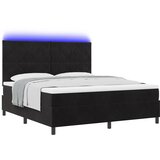 vidaXL Box Springs postelja z vzmetnico in LED Črna 180x200 cm Žamet, (22050007) | Shoptok.si