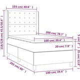  Box spring postelja z vzmetnico temno siva 100x200 cm blago, (20900466) | Shoptok.si