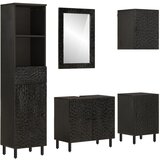  The Living Store Kopalniška omarica 5 kosov trden mangov les - Komplet Kopalniškega Pohištva, (21503143) | Shoptok.si