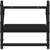  Zidne police s prečkama 2 kom crne 30 x 25 x 30 cm | shoptok.hr