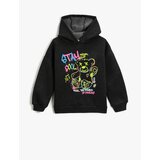 Koton Hooded Sweatshirt Graffiti Theme with Teddy Bear Print Long Sleeved Raspberry Cene'.'